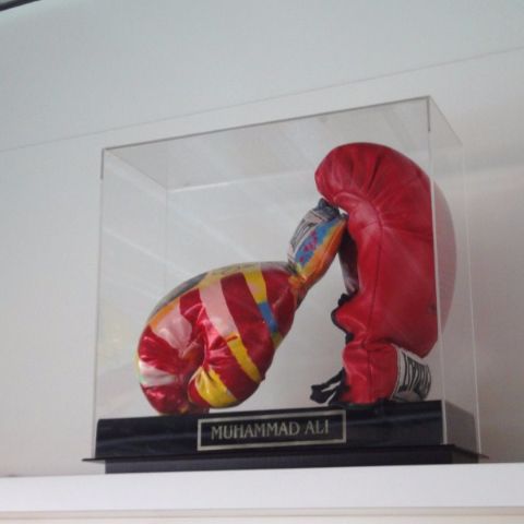 'Olympic Authorized Gloves' Steve Kaufman (multiple original, 'deluxe glitter edition', 241-250, signed by the artist and Muhammed Ali)